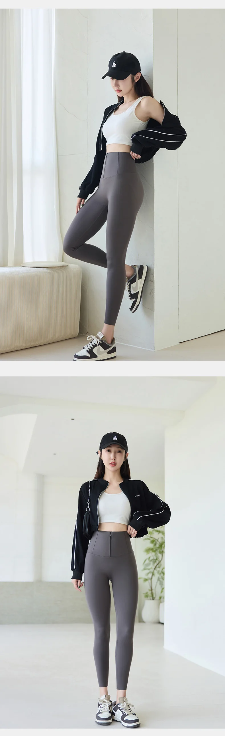 BIVIGAOS Spring Cool Brown Zipper Sharkskin Leggings Women High Waist Micro Pressure Butt Lifter Tight Fit Casual Sport Leggings