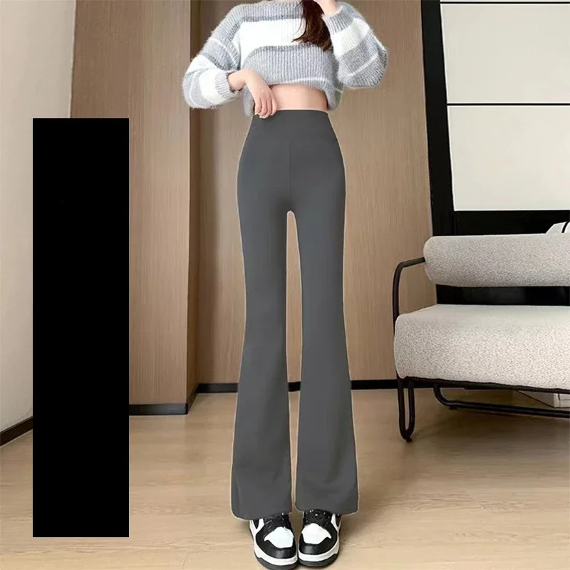 Fashion Stripe Flared Shark Pants Female Thin Style Leggings High Waist Hip Liftting Workout Running Skinny Yoga Leggings
