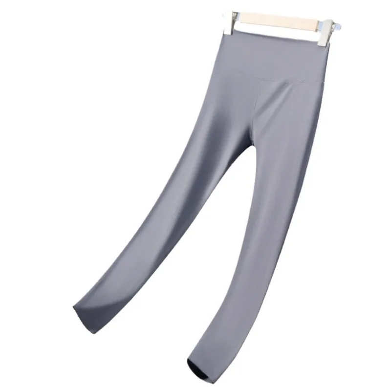 2025 Sexy Women Thin Summer Legging Yoga Pants Outer Wear Silky Elastic Sheer Skinny Trousers Sunscreen Cool High Waist Feeling