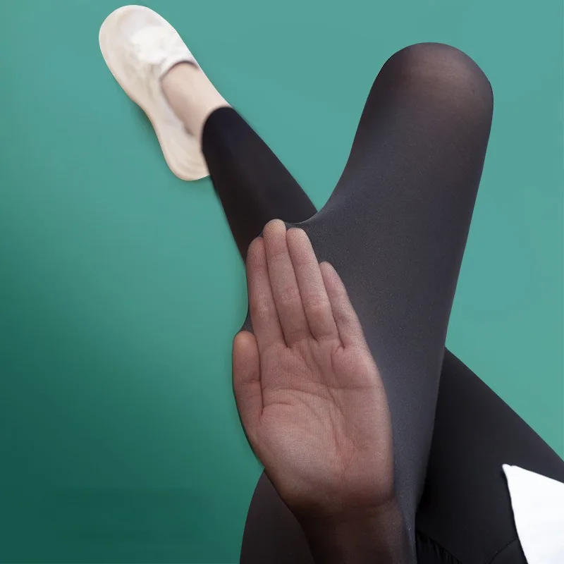 2025 Sexy Women Thin Summer Legging Yoga Pants Outer Wear Silky Elastic Sheer Skinny Trousers Sunscreen Cool High Waist Feeling