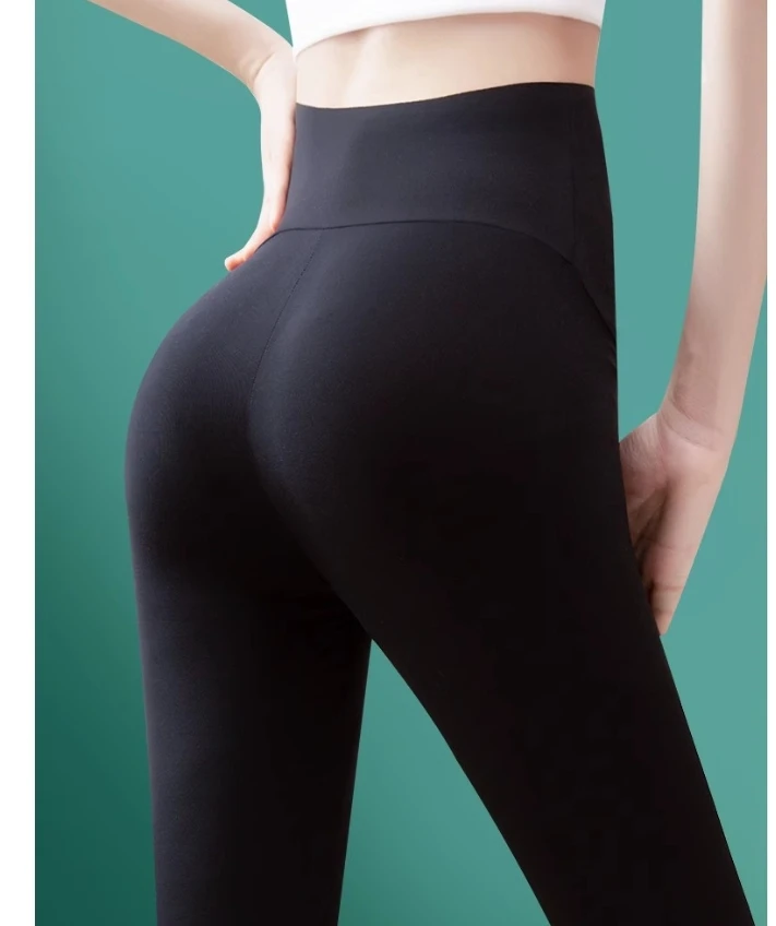 2025 Sexy Women Thin Summer Legging Yoga Pants Outer Wear Silky Elastic Sheer Skinny Trousers Sunscreen Cool High Waist Feeling