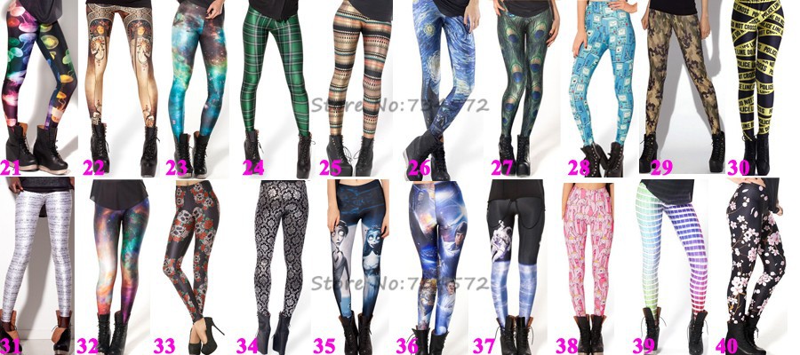 4XL Design Punk Rock Fashion Women Digital Print Galaxy Leggings Alice in Wonderland Blood Camouflage Pants Legging GL-22