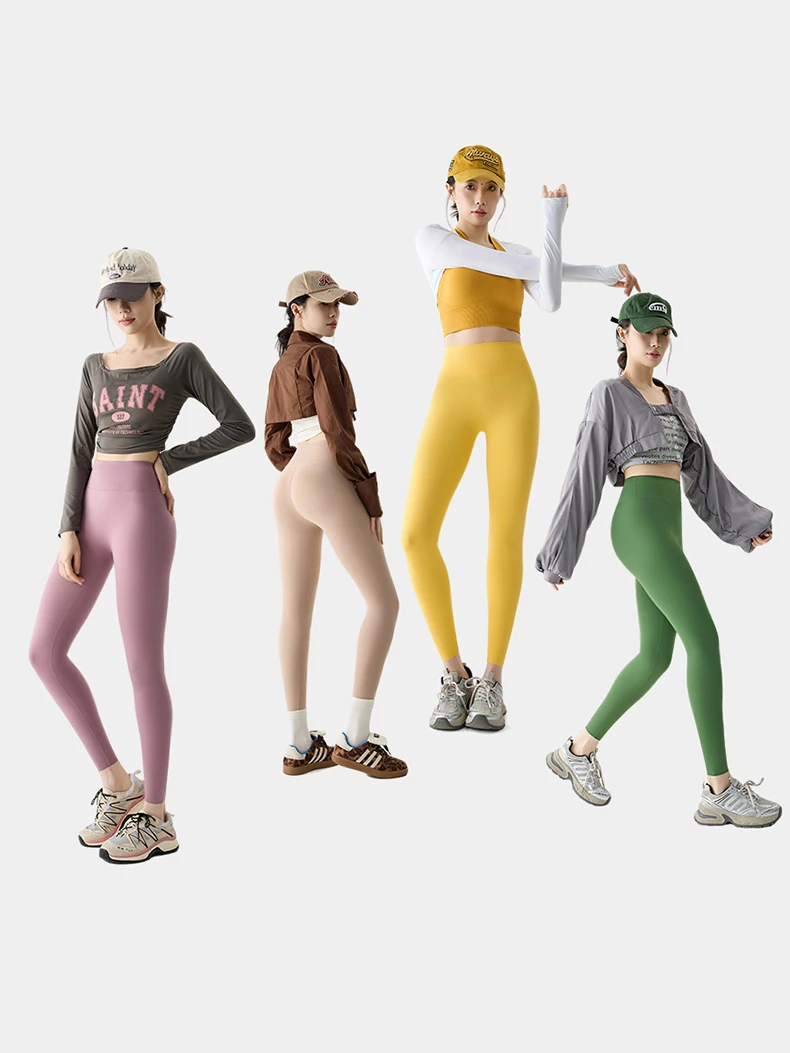 BIVIGAOS Spring Summer New Colourful Seamless Sharkskin Leggings Women Thin Elastic Tight-Fitting Sexy Sports Fitness Leggings