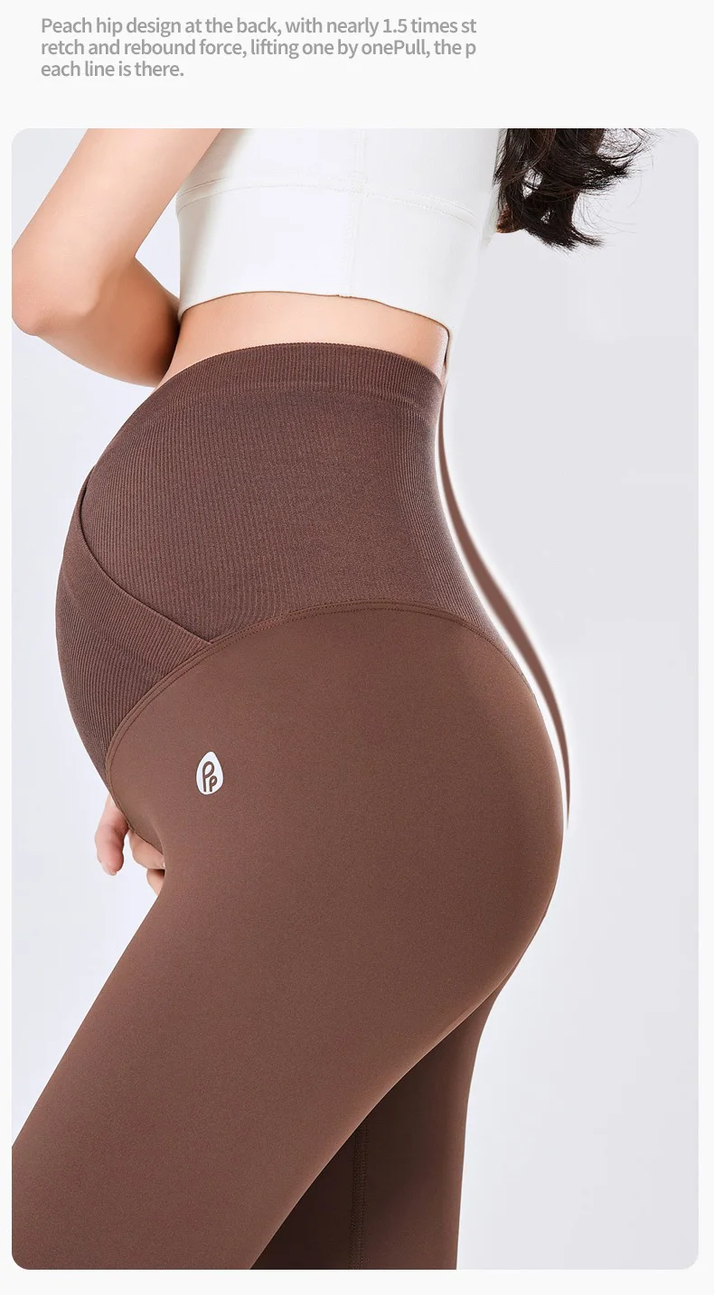 BIVIGAOS Spring Summer New Cross Waist Pregnant Women's Leggings High Elasticity Belly Support V-Waist Slim Fit Maternity Pants