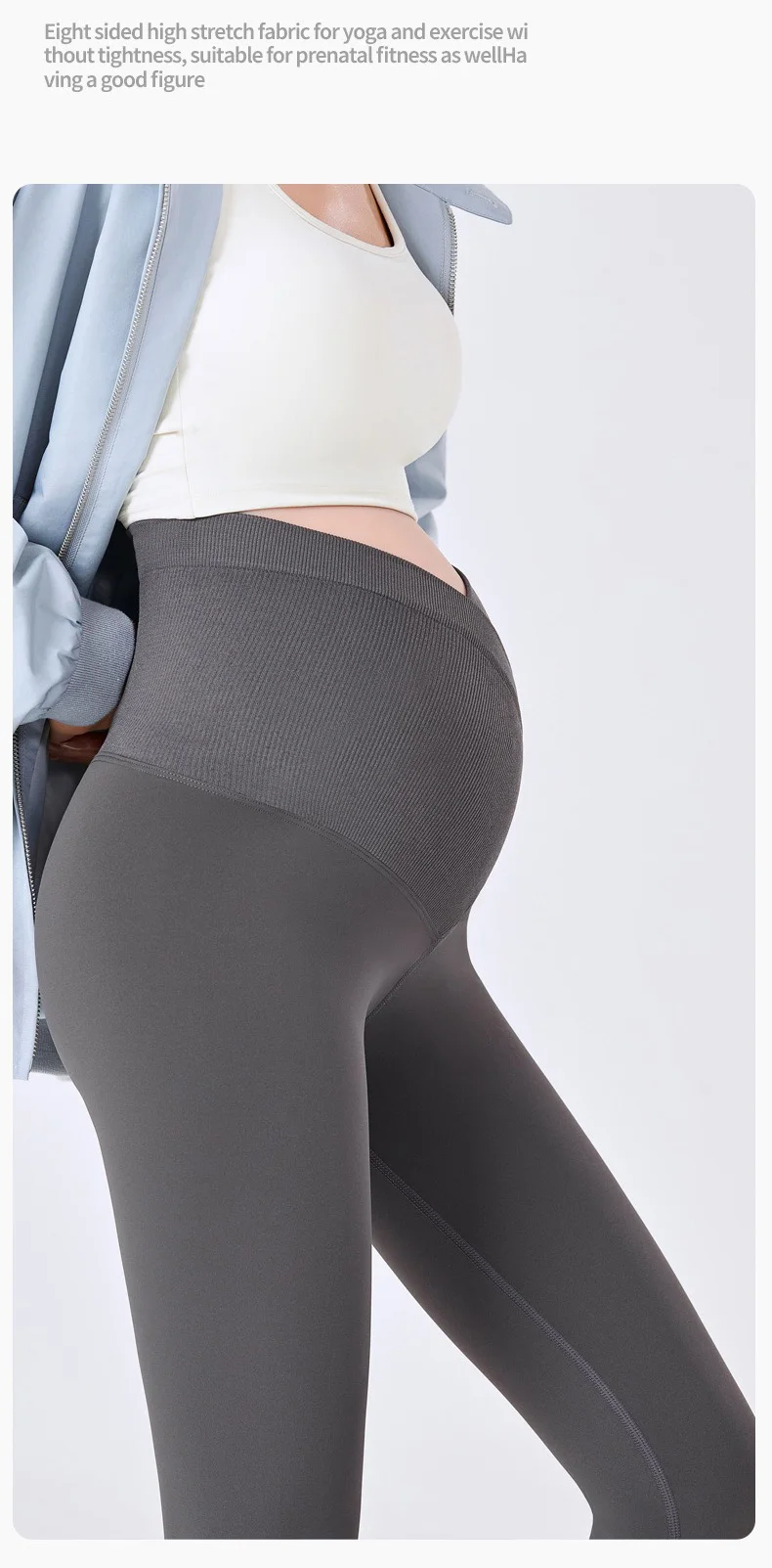 BIVIGAOS Spring Summer New Cross Waist Pregnant Women's Leggings High Elasticity Belly Support V-Waist Slim Fit Maternity Pants