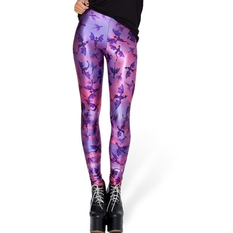 Summer Women Mermaid Printed Galaxy Leggings Animal Donald Duck Cartoon Characters  Legging Pants Black Milk Leggins G L-1467