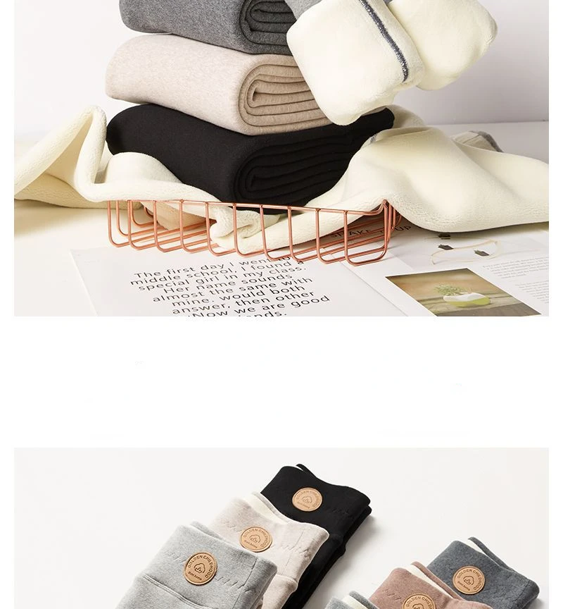 Women Leggings Autumn Winter Velvet Thickened Cotton Female Legging High Waist Solid Casual Fleece Warm Tights Pants Women