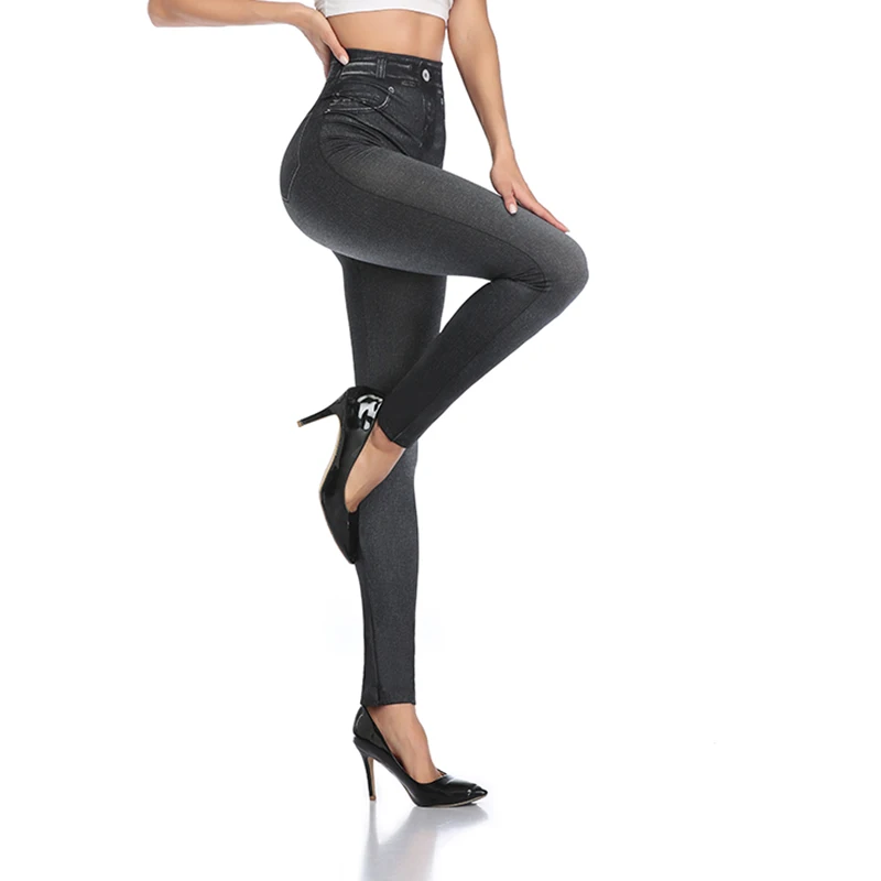 Miss Moly Fashion Slim Women Leggings Faux Denim Jeans Leggings Sexy Printing Summer Leggings Casual Pencil Pants Fitness Pants