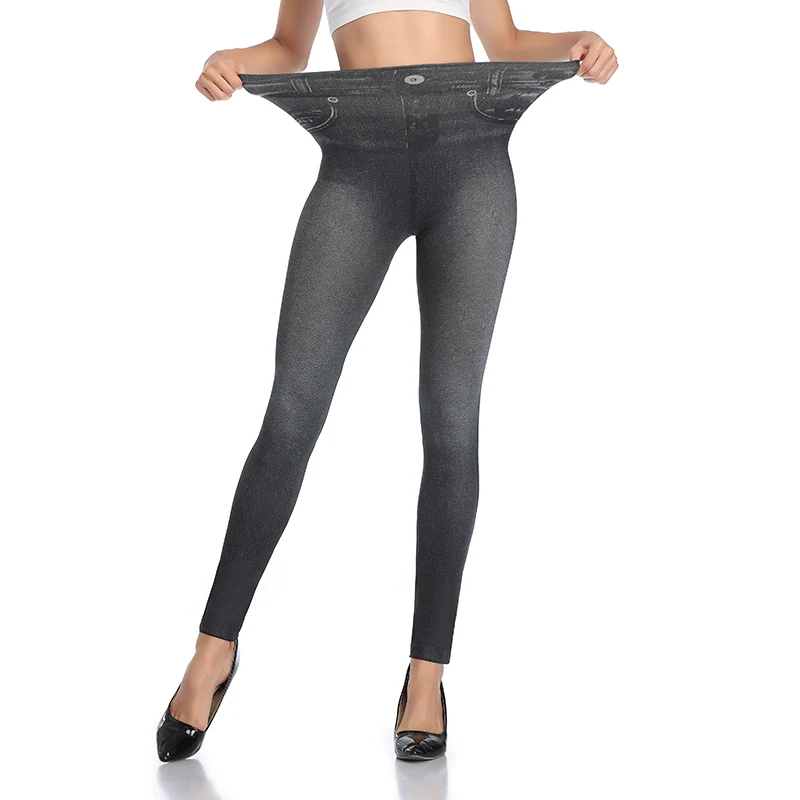 Miss Moly Fashion Slim Women Leggings Faux Denim Jeans Leggings Sexy Printing Summer Leggings Casual Pencil Pants Fitness Pants