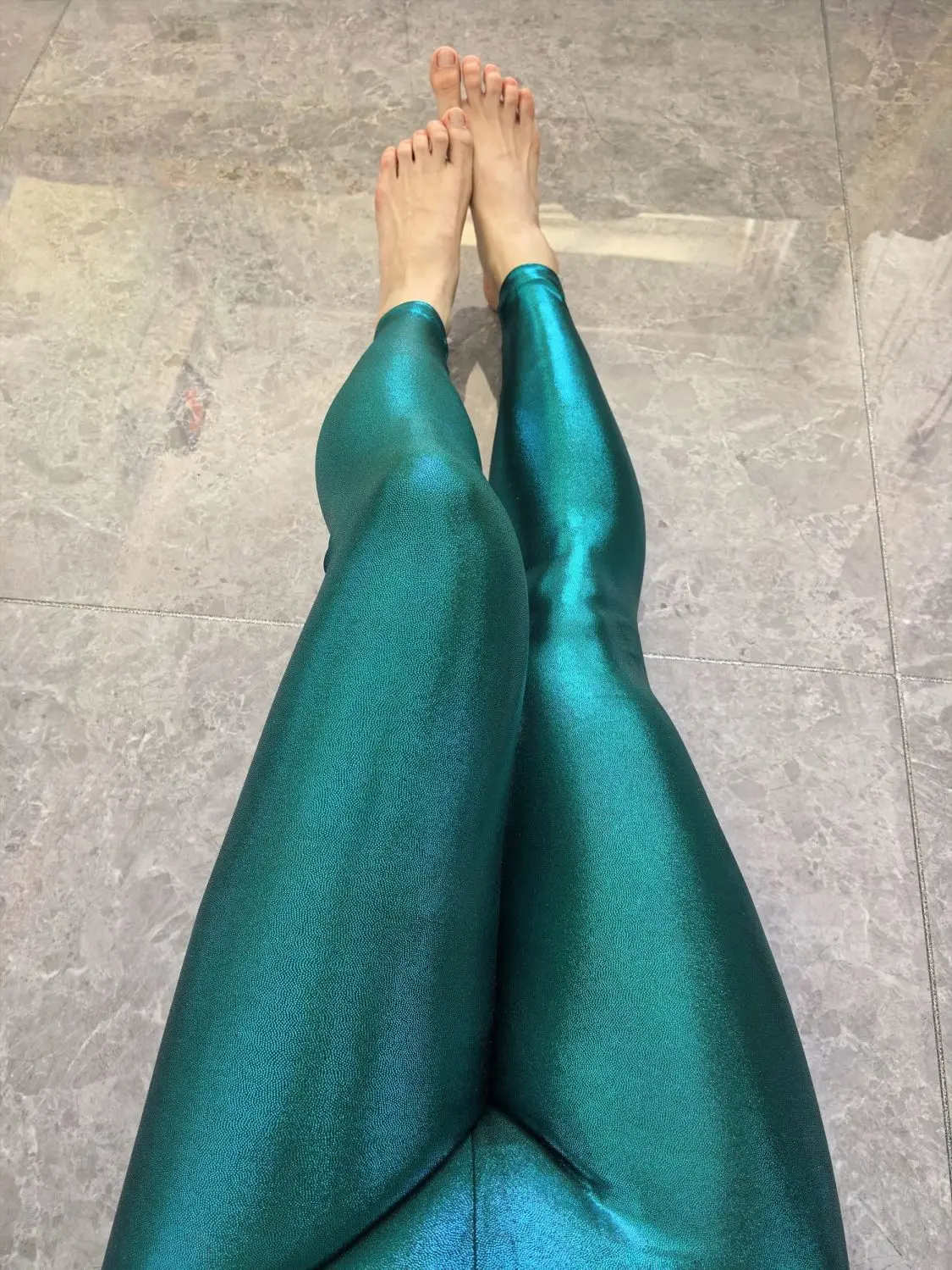 Glossy Shiny High Waist Yoga Pants Tight Women Workout Sports Leggings Fitness Plus Size Gym Trousers