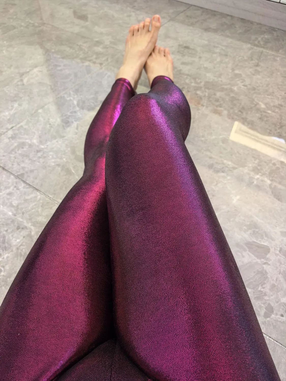 Glossy Shiny High Waist Yoga Pants Tight Women Workout Sports Leggings Fitness Plus Size Gym Trousers