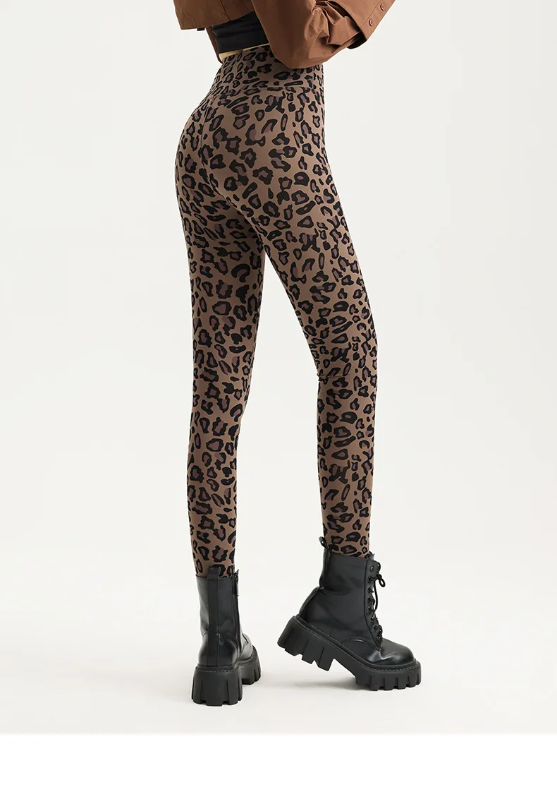 BIVIGAOS Spring Autumn Leopard Sharkskin Leggings Women High Waist Elastic Tight Sexy Yoga Leggings Slim Sports Fitness Leggings