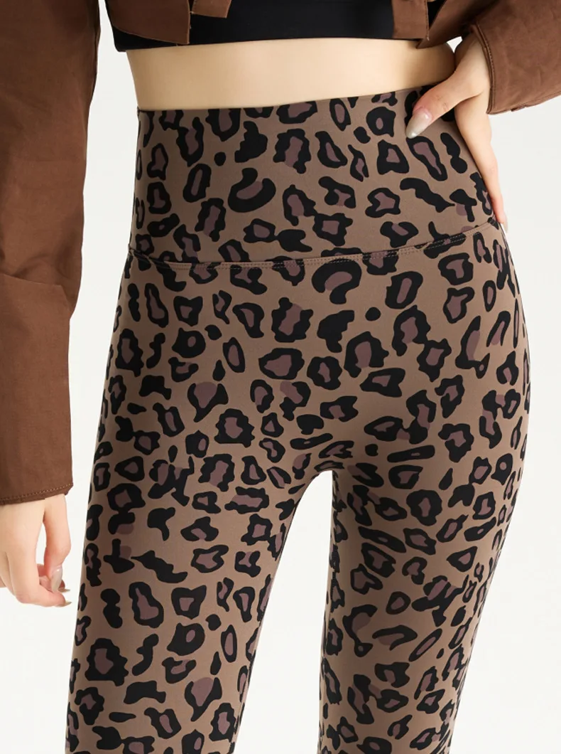 BIVIGAOS Spring Autumn Leopard Sharkskin Leggings Women High Waist Elastic Tight Sexy Yoga Leggings Slim Sports Fitness Leggings