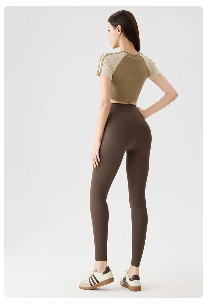 BIVIGAOS High Waist Back Pocket Sharkskin Leggings Women Tight Sexy Sports Fitness Leggings Spring Autumn Running Yoga Leggings