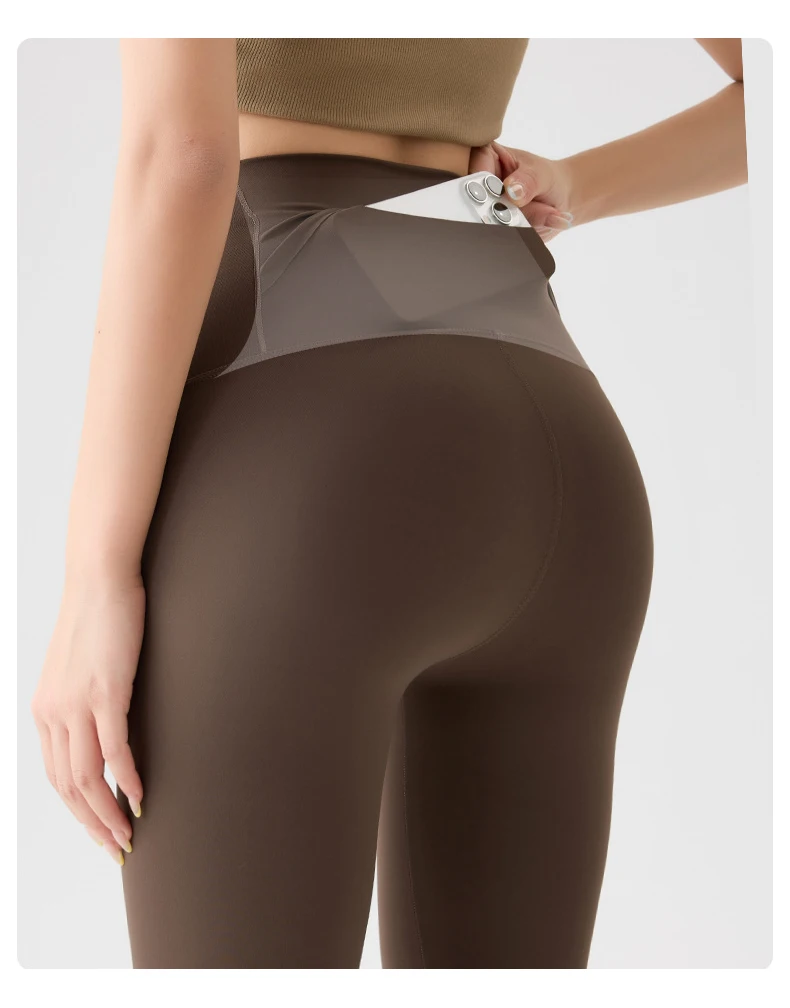 BIVIGAOS High Waist Back Pocket Sharkskin Leggings Women Tight Sexy Sports Fitness Leggings Spring Autumn Running Yoga Leggings
