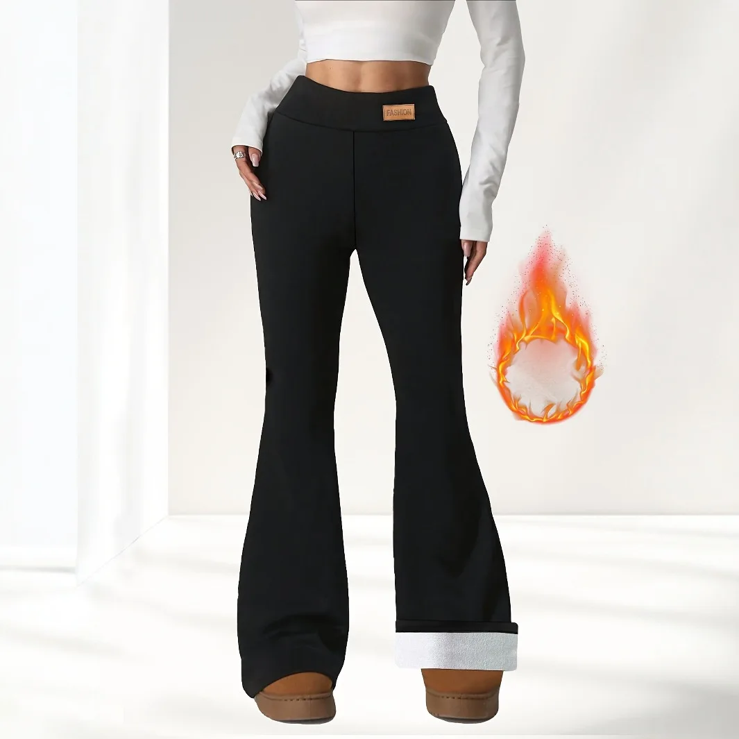 Velvet Thermal Leggings for Autumn and Winter High Waist and Hip Lifting Winter Yoga Pants Flared Wide Leg Thermal Pants