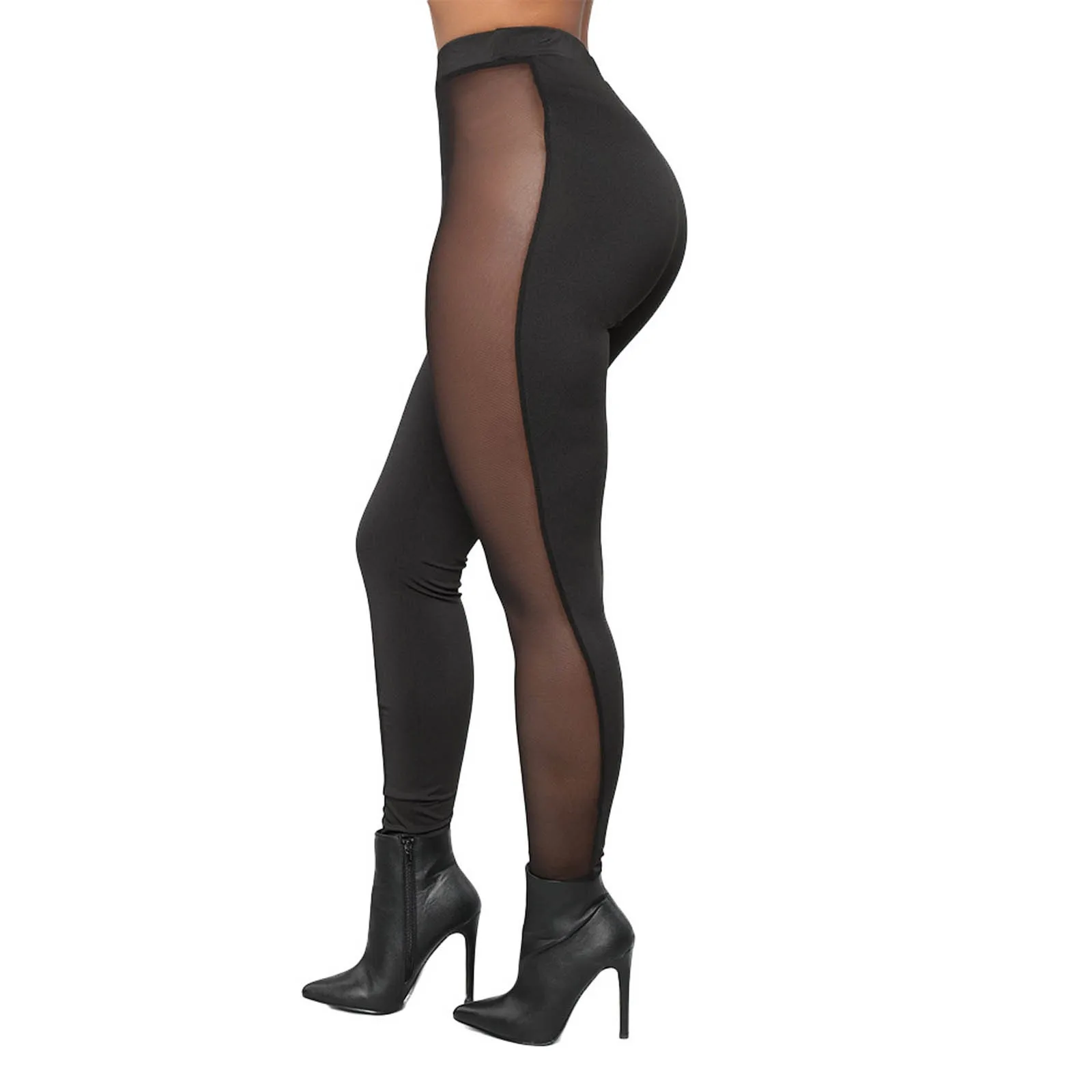 Large Size Women Leggings Mesh Patchwork High Waist Hip Lifter Sexy Leggings Women Stretchy Seamless Bottoming Yoga Pants