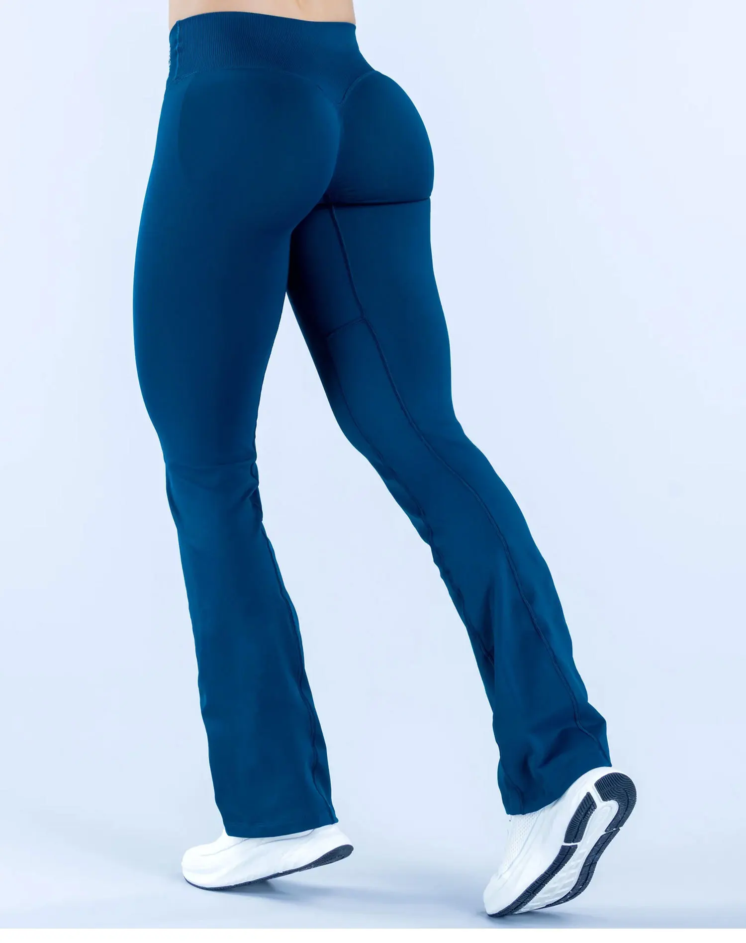 WAREBALL Vision Flares Women Gym Fashion Flared Pants Waist Cross Seamless Sports Leggings Fitness Wide-leg Trousers