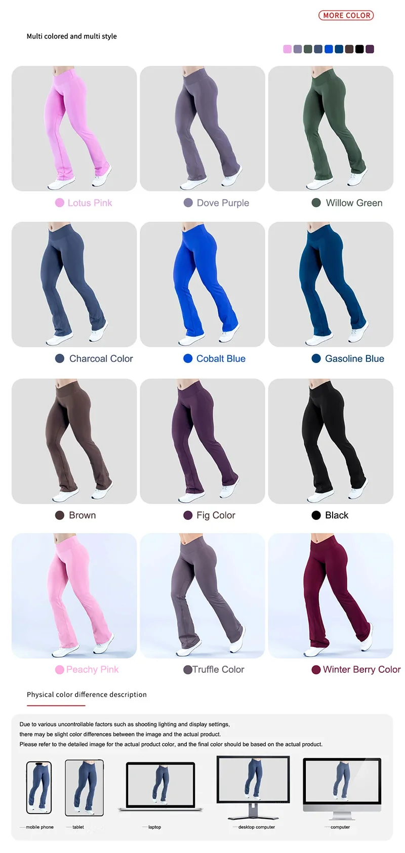 WAREBALL Vision Flares Women Gym Fashion Flared Pants Waist Cross Seamless Sports Leggings Fitness Wide-leg Trousers