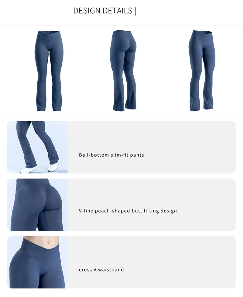 WAREBALL Vision Flares Women Gym Fashion Flared Pants Waist Cross Seamless Sports Leggings Fitness Wide-leg Trousers