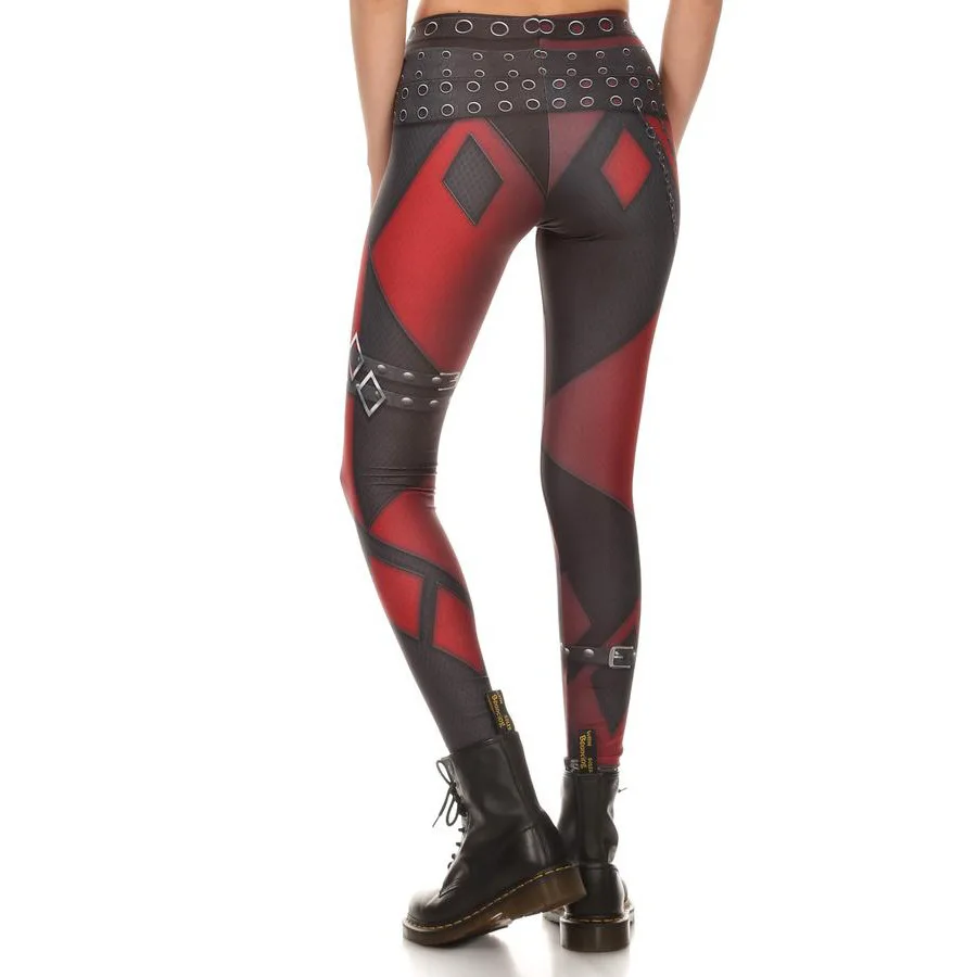 Design Black Women Galaxy Leggings Sexy Red Striped Printed Fashion Style Leggings Pants Black Milk Punk Cool Slim Leggins