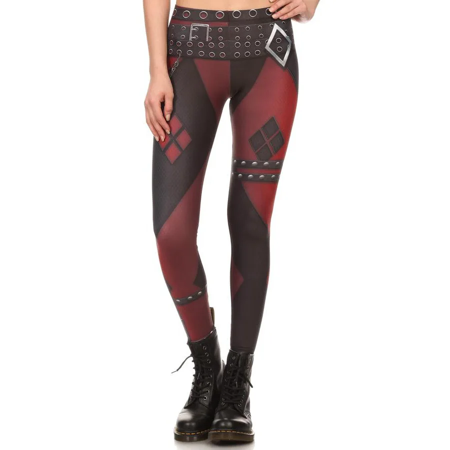 Design Black Women Galaxy Leggings Sexy Red Striped Printed Fashion Style Leggings Pants Black Milk Punk Cool Slim Leggins