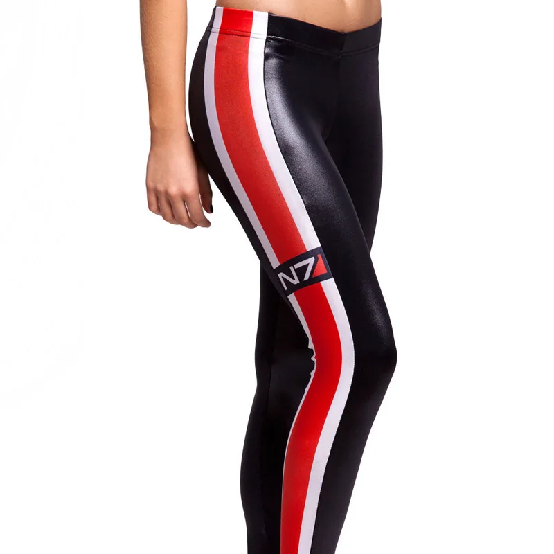 Design Black Women Galaxy Leggings Sexy Red Striped Printed Fashion Style Leggings Pants Black Milk Punk Cool Slim Leggins