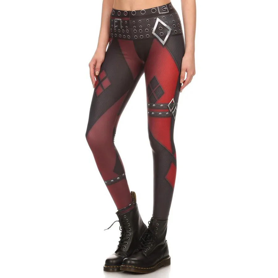Design Black Women Galaxy Leggings Sexy Red Striped Printed Fashion Style Leggings Pants Black Milk Punk Cool Slim Leggins