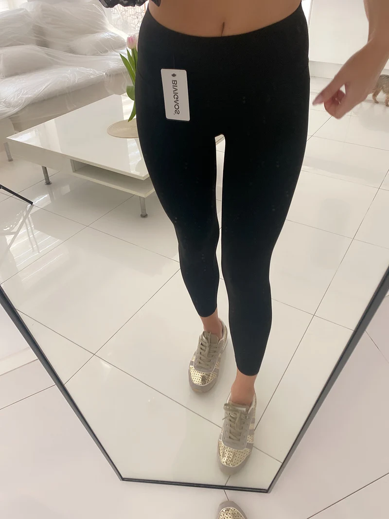 BIVIGAOS New Women Sharkskin Black Leggings Thin Workout Stretch Sexy Fitness Leggings Skinny Legs Slimming Sport Leggings