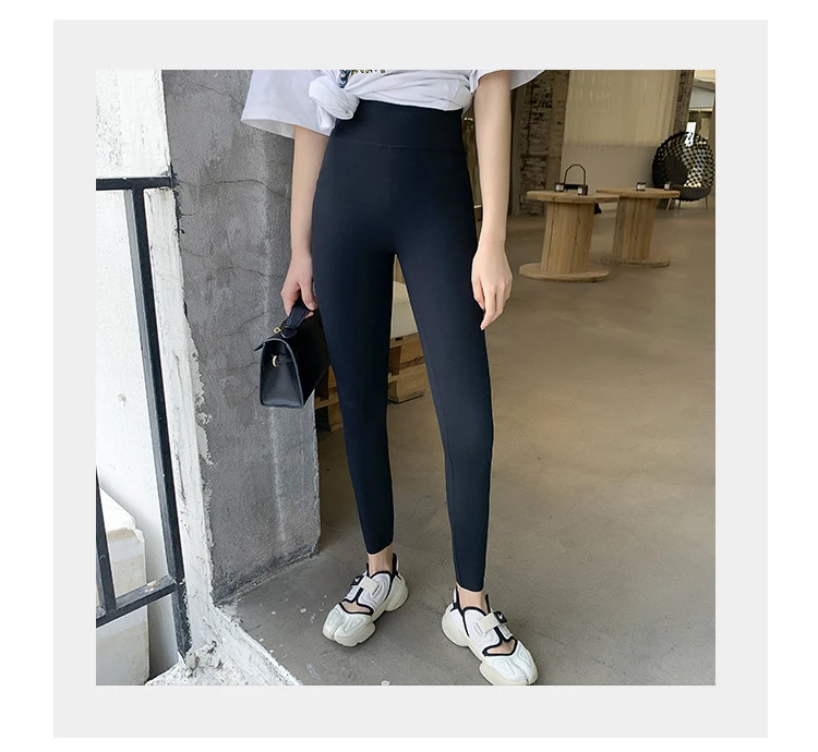 BIVIGAOS New Women Sharkskin Black Leggings Thin Workout Stretch Sexy Fitness Leggings Skinny Legs Slimming Sport Leggings