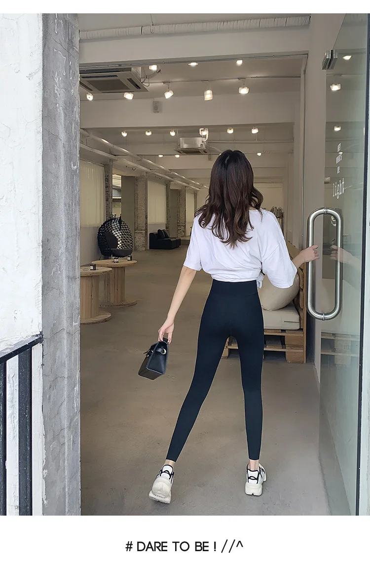 BIVIGAOS New Women Sharkskin Black Leggings Thin Workout Stretch Sexy Fitness Leggings Skinny Legs Slimming Sport Leggings