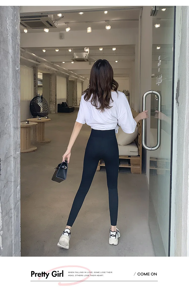 BIVIGAOS New Women Sharkskin Black Leggings Thin Workout Stretch Sexy Fitness Leggings Skinny Legs Slimming Sport Leggings