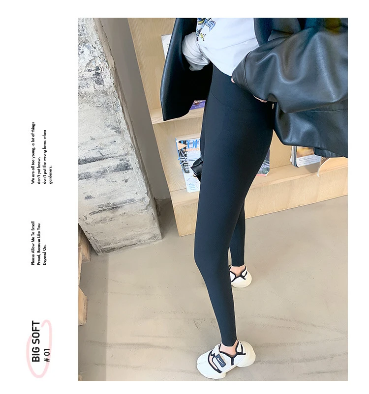 BIVIGAOS New Women Sharkskin Black Leggings Thin Workout Stretch Sexy Fitness Leggings Skinny Legs Slimming Sport Leggings