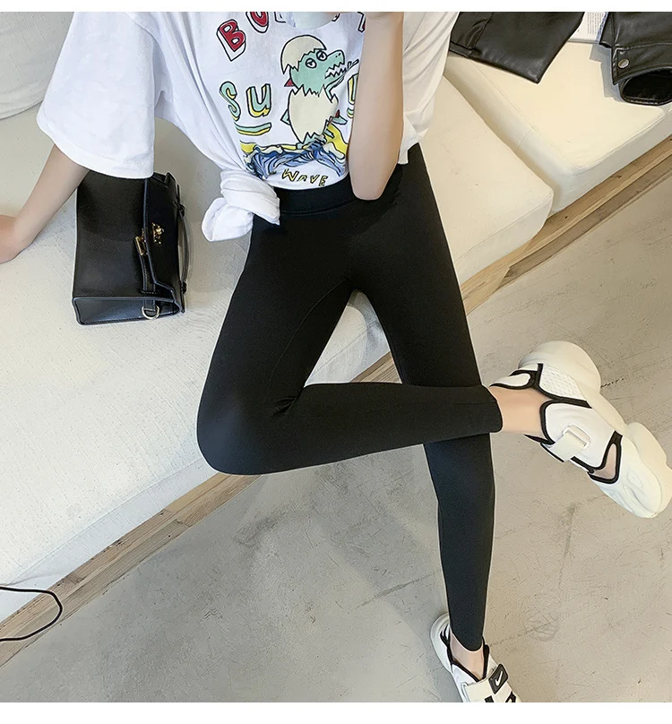 BIVIGAOS New Women Sharkskin Black Leggings Thin Workout Stretch Sexy Fitness Leggings Skinny Legs Slimming Sport Leggings