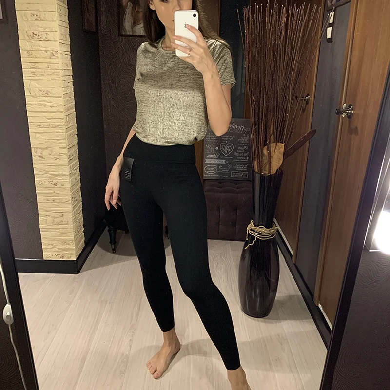 BIVIGAOS New Women Sharkskin Black Leggings Thin Workout Stretch Sexy Fitness Leggings Skinny Legs Slimming Sport Leggings