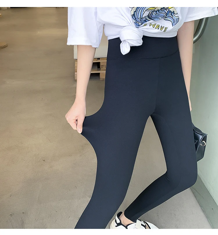 BIVIGAOS New Women Sharkskin Black Leggings Thin Workout Stretch Sexy Fitness Leggings Skinny Legs Slimming Sport Leggings