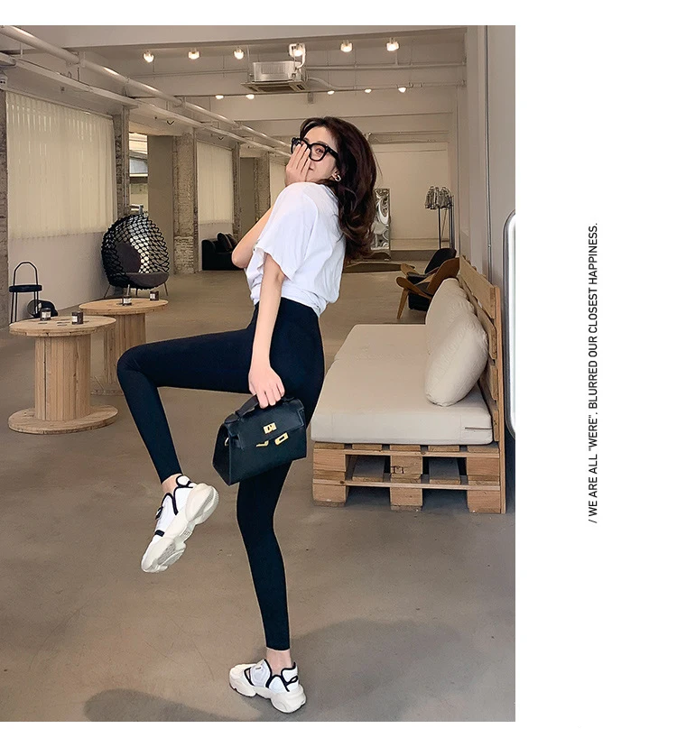 BIVIGAOS New Women Sharkskin Black Leggings Thin Workout Stretch Sexy Fitness Leggings Skinny Legs Slimming Sport Leggings