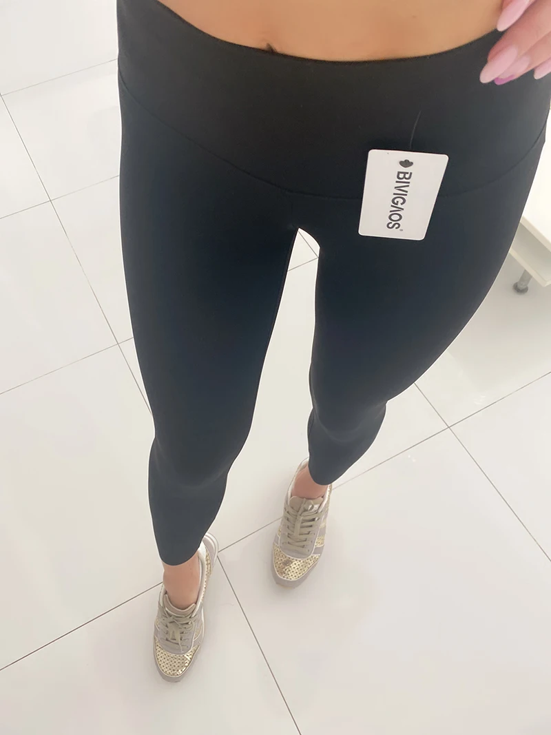 BIVIGAOS New Women Sharkskin Black Leggings Thin Workout Stretch Sexy Fitness Leggings Skinny Legs Slimming Sport Leggings