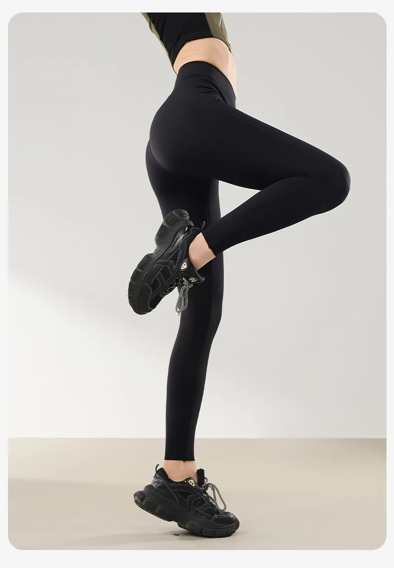 Women's High Waist Shark Leggings Tummy Control Slimming Fitness Yoga Pants Thin Version for Fall Workout