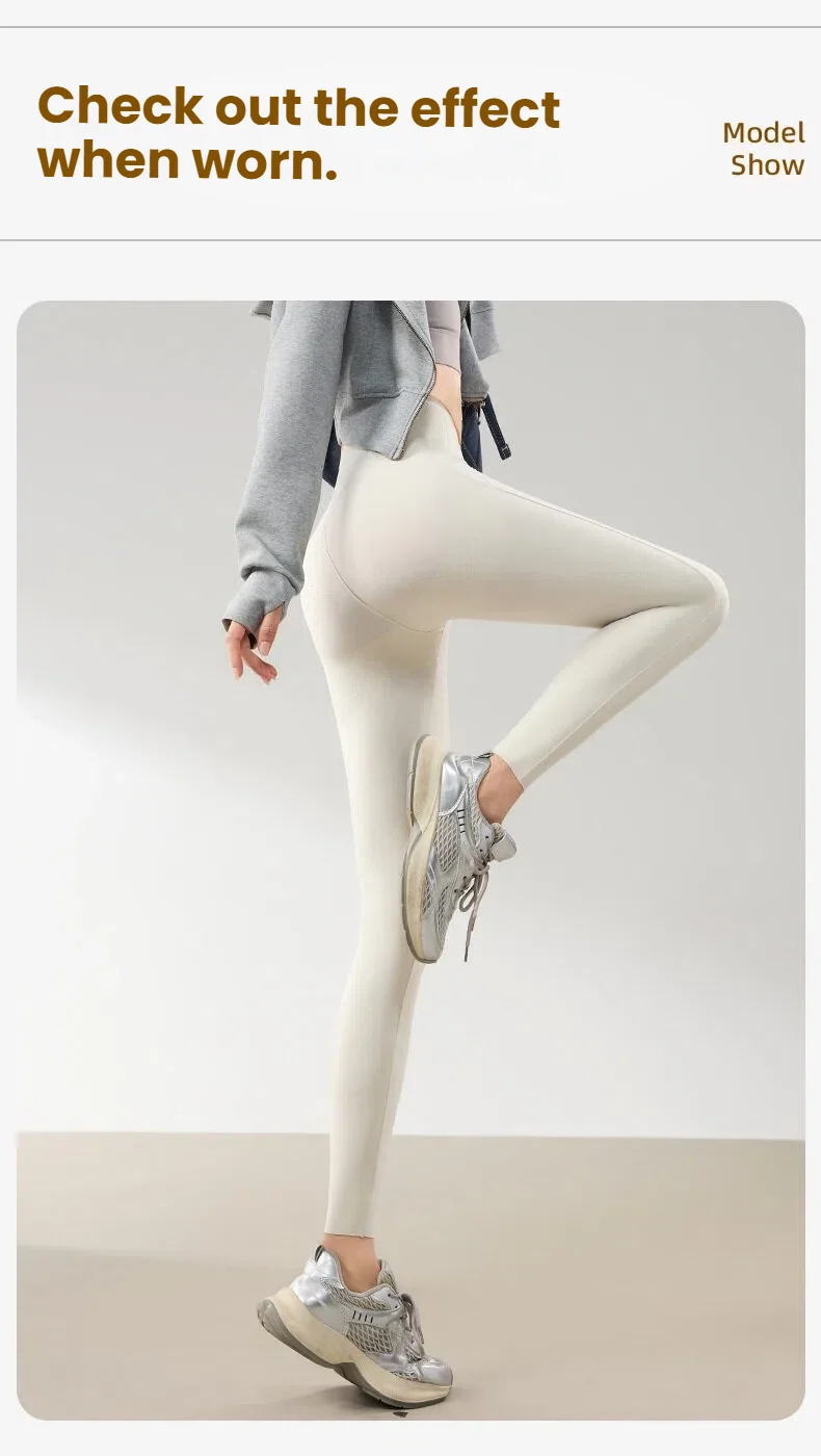 Women's High Waist Shark Leggings Tummy Control Slimming Fitness Yoga Pants Thin Version for Fall Workout