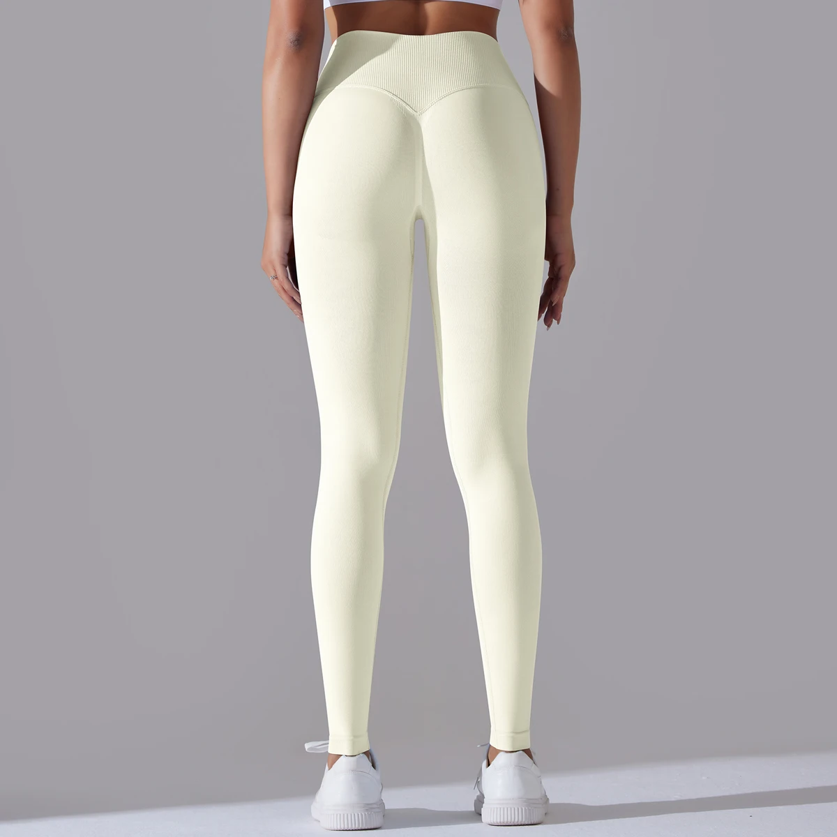 Seamless Yoga Pant Cross Over Waistband Sports Fitness Legging Women High Waist Gym Scrunch Butt Running Workout Leggings