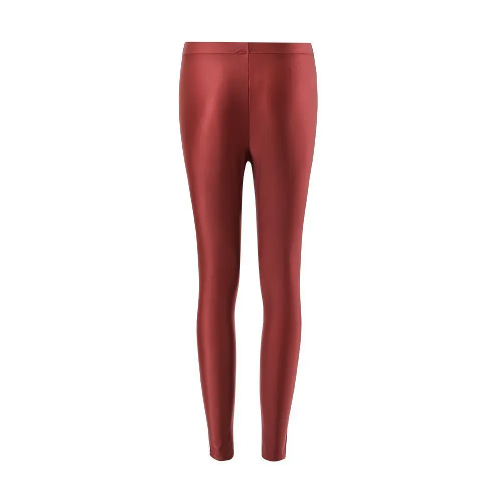 Glossy striped leggings pants High waist women Sexy slim seam workout leggings