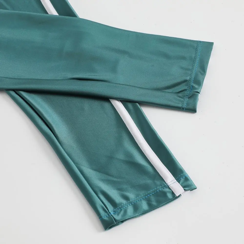 Glossy striped leggings pants High waist women Sexy slim seam workout leggings