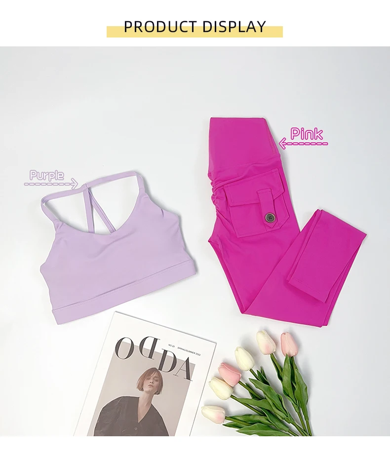 Women High Waist Fitness Yoga Pants Sports Stretch Leggings Back Pockets Push Up Leggings Workout Running Gym Clothing