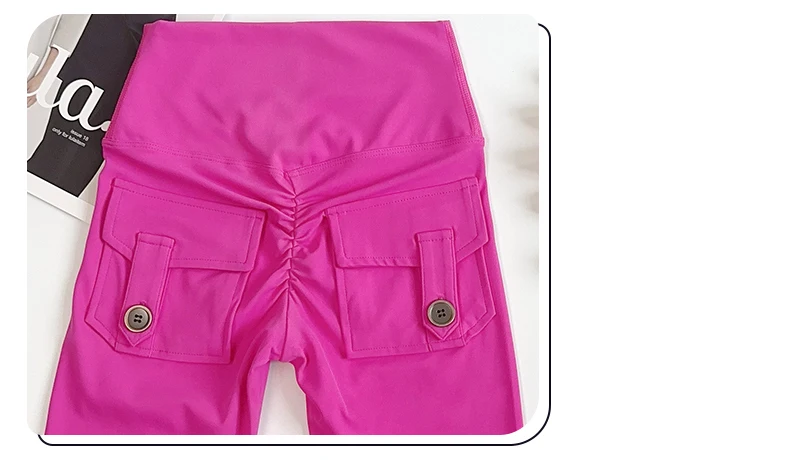 Women High Waist Fitness Yoga Pants Sports Stretch Leggings Back Pockets Push Up Leggings Workout Running Gym Clothing