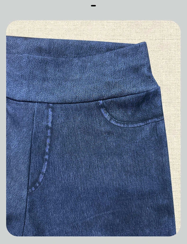Women's Faux Denim Yoga Leggings Fitness Stretch Leggings High Waisted Fashionable Skinny Tights Gym Workout Running Pants