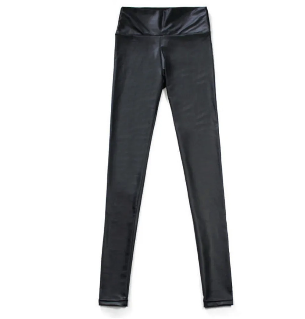 Super High Waist Legging for Women Faux Leather Matte Wide Waistband Good Stretchy Sexy Club Pants Long Tall 180