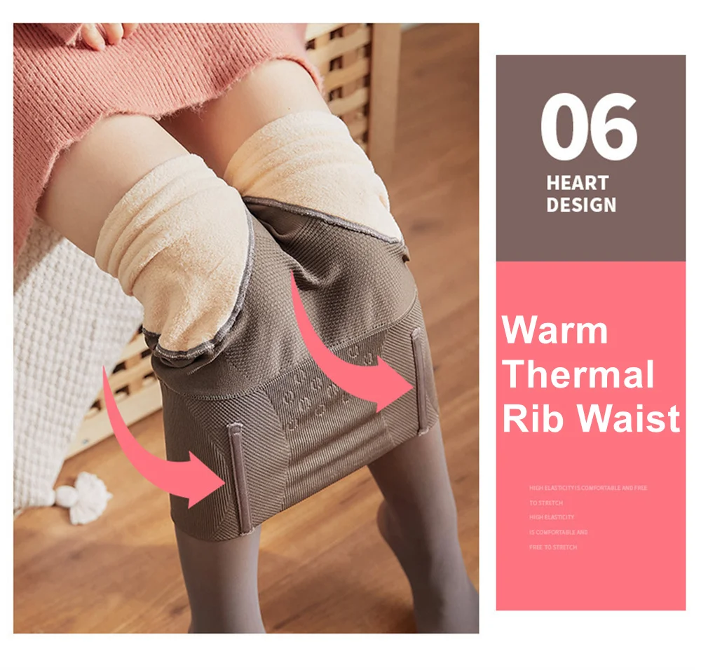 High Waist Cashmere Leggings For Women  Thermal Tights Leggings Very Thick Soft Stretchy Winter Leggin Fleece Warm