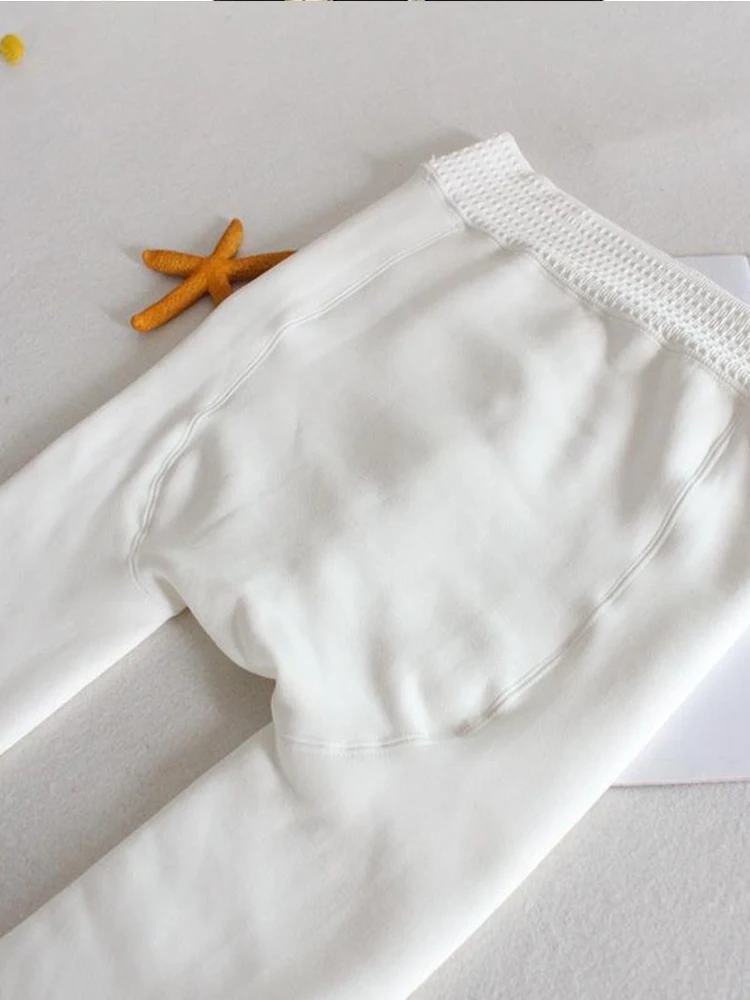 Women Winter Leggings White High Waist Tight Warm Legging Workout Thick Thermal Pantyhose Sexy Elasticity Fleece Stocking Female