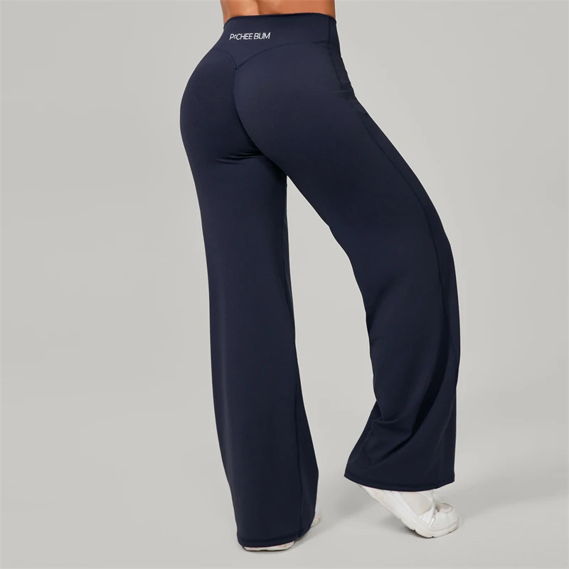 Bum Pilates Flared Yoga Pants Women High Waist Wide Leg Natural Lift Leggings Women Loose Running Push Up Sports Fitness Pants